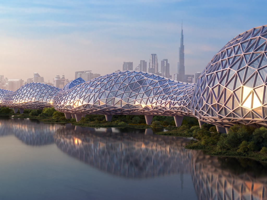 3D-визуализация «THE LOOP» - 93-километровой велосипедной магистрали с регулируемым климатом в Дубае