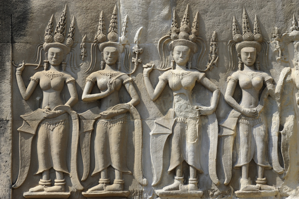 Рельеф на стене Ангкор-Ват, Камбоджа
