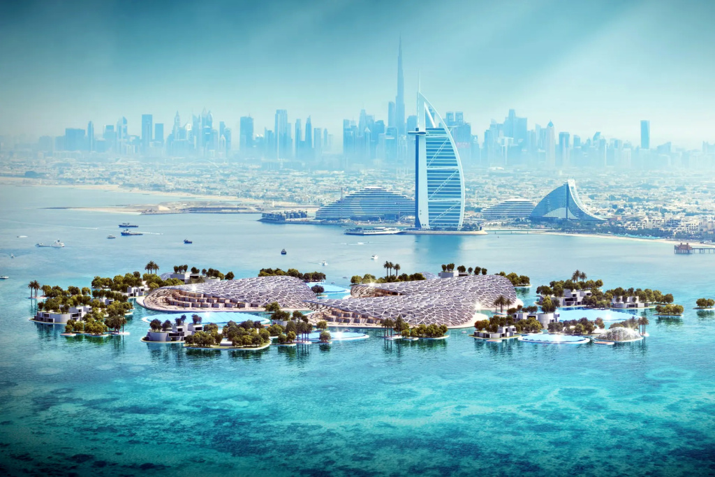 3D-рендер Dubai Reefs – плавучего города будущего
